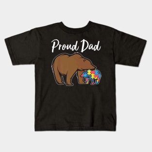 Proud Autism Dad Fathers Day Kids T-Shirt